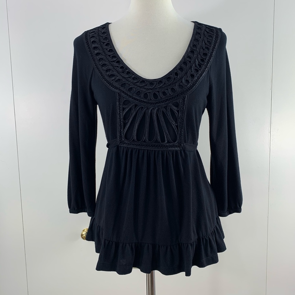 Apt 9 Petite Medium black smock top